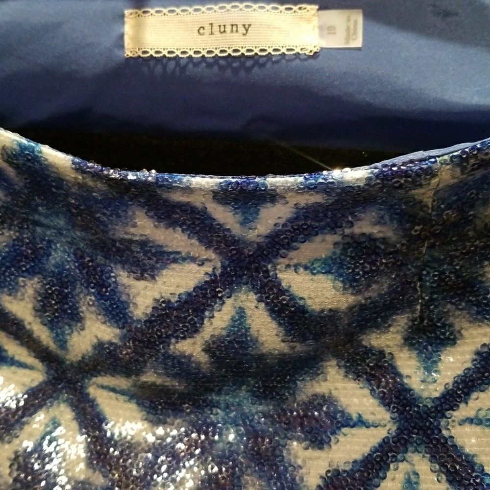 CLUNY SEQUENCE BLUE MINI SKIRT
